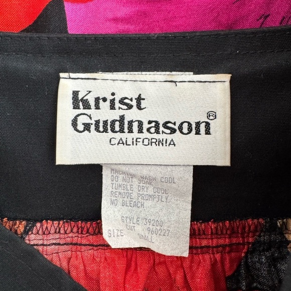 Krist Gudnason California Vintage Floral Kaftan House Dress 1970 Mumu Size Small - Picture 6 of 8